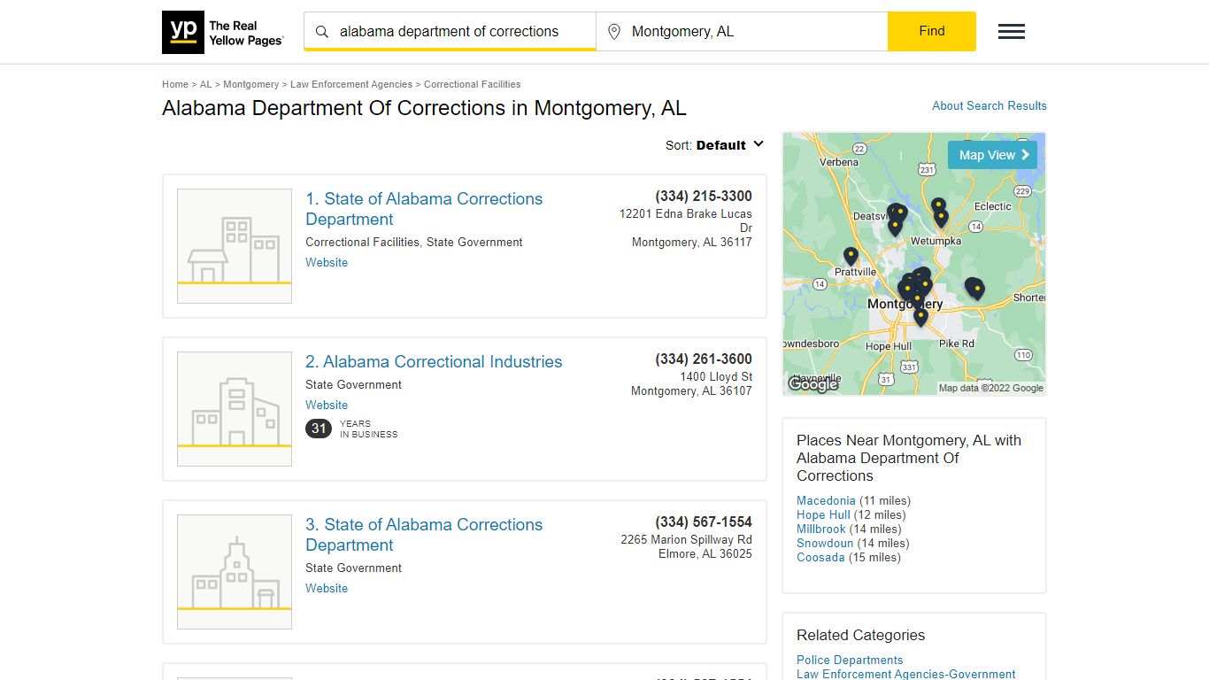 Alabama Department Of Corrections in Montgomery, AL